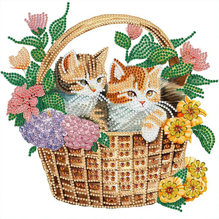 Flower Basket 30*30CM(Canvas) Special Shaped Drill Diamond Painting gbfke