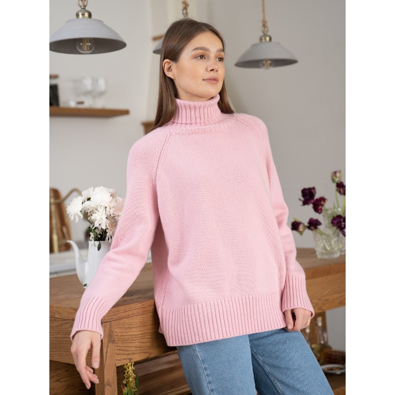 Ootddress Solid Loose Long Sleeve Turtleneck For Women Pullover High Street Slim Elegant Patchwork Sweater Top Oversized Sweater New