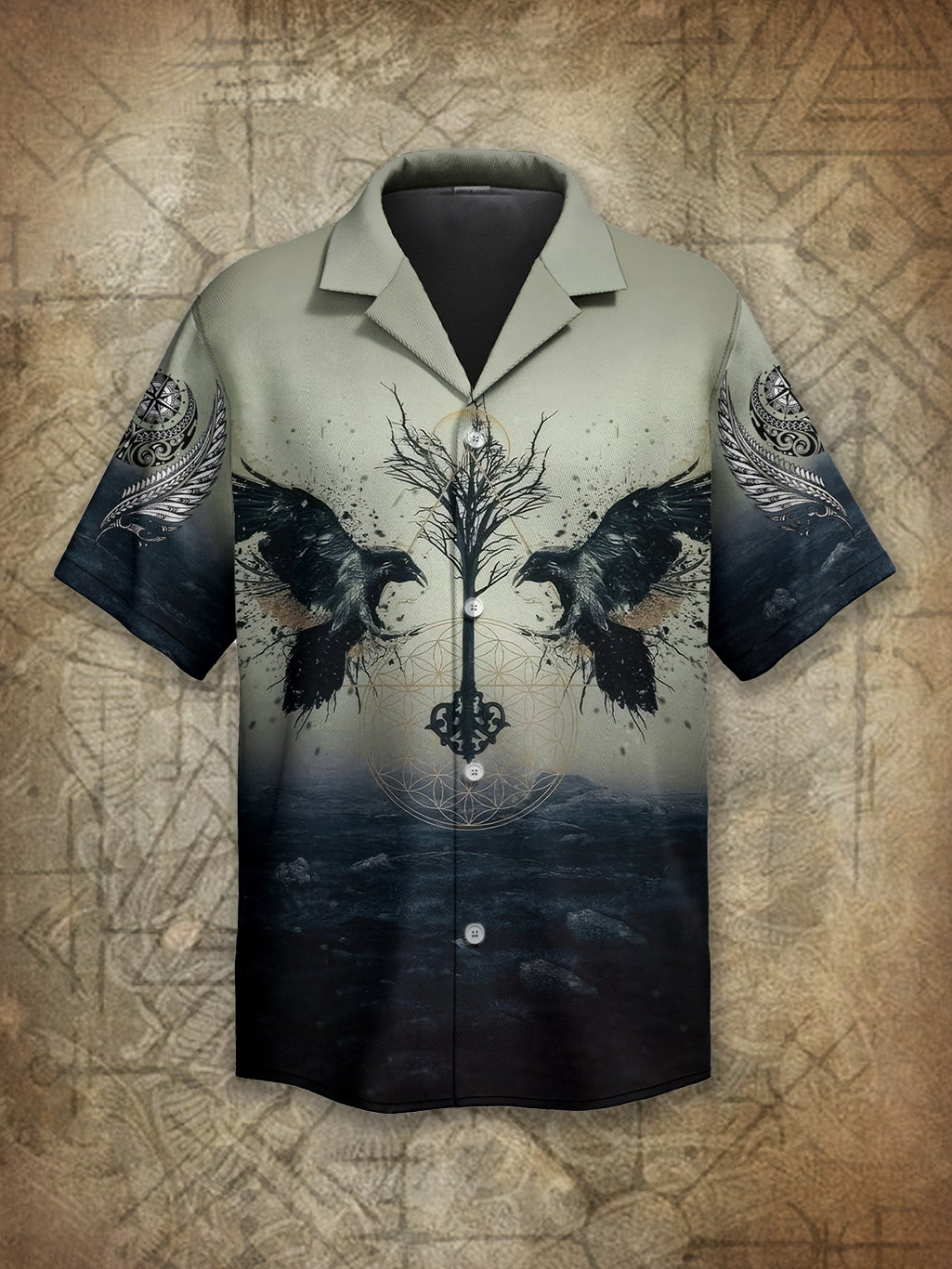 Raven Spirit Strength Power Viking Heritage Hawaiian Shirt / Rvogue / Rvogue