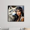 (40*40cm)Indian Beauty Wolf - Full Round Drill Diamond Painting