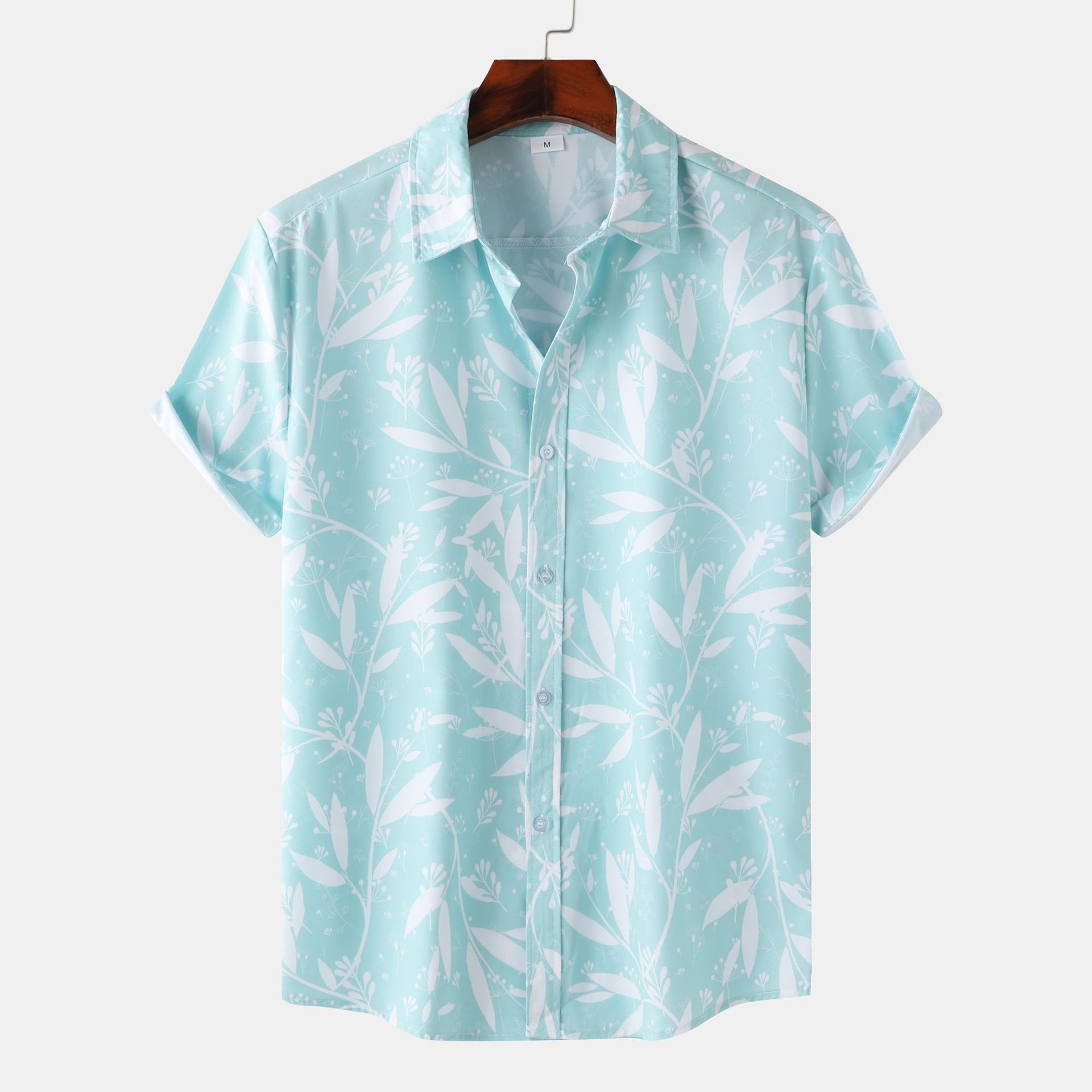 Men's casual and fashionable Hawaiian beach vacation printed short sleeved shirt PLUSCLOTHESMAN