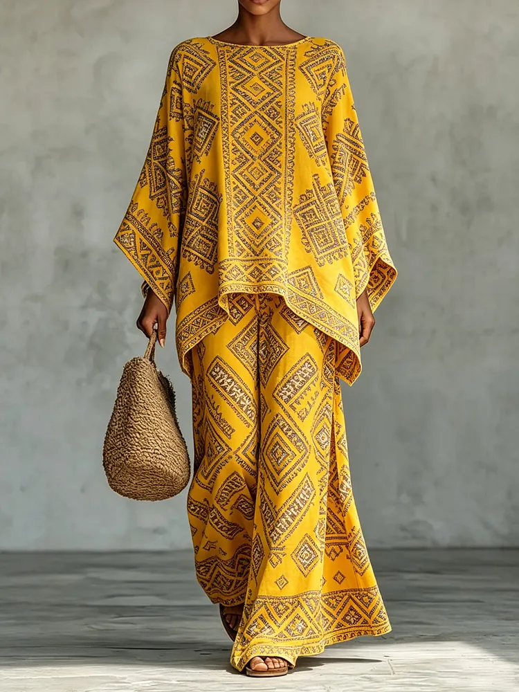 Women&rsquo;s Geometric Art Print Two-Piece Set