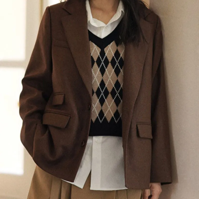 Churchf Churchf Retro Rstyle Loose V Collar Knitting New Vest With Vest Vest Horse Clip Coat Female