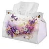 Floral Butterfly DIY PULeather Diamond Painting Tissue Box for Adults Beginners Large Size Diamond Art Paper Storage Holder for Living Room Bedroom Bathroom Table Decor
