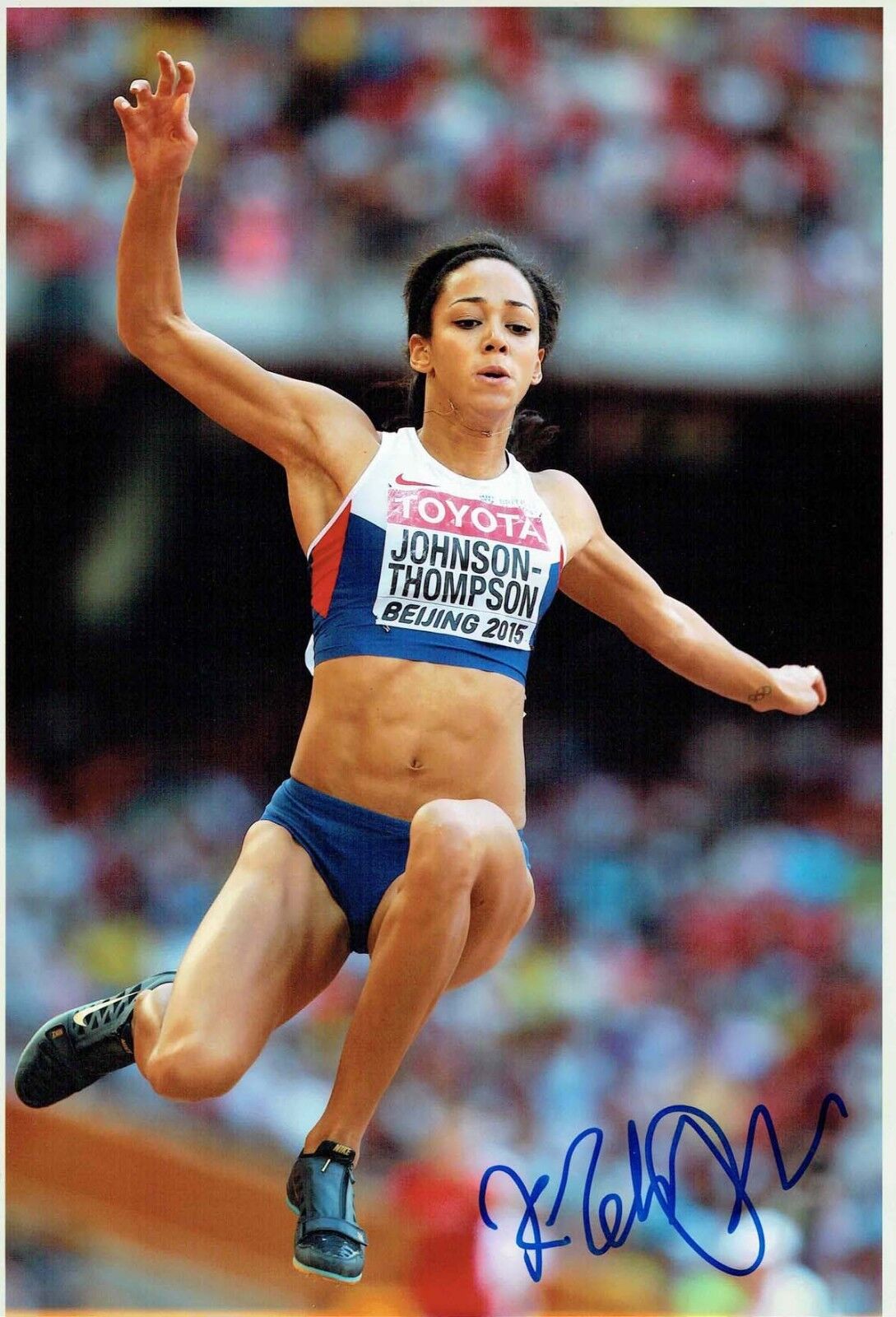 Katarina JOHNSON-THOMPSON Heptathlon Autograph Signed 12x8 Photo Poster painting 4 AFTAL COA