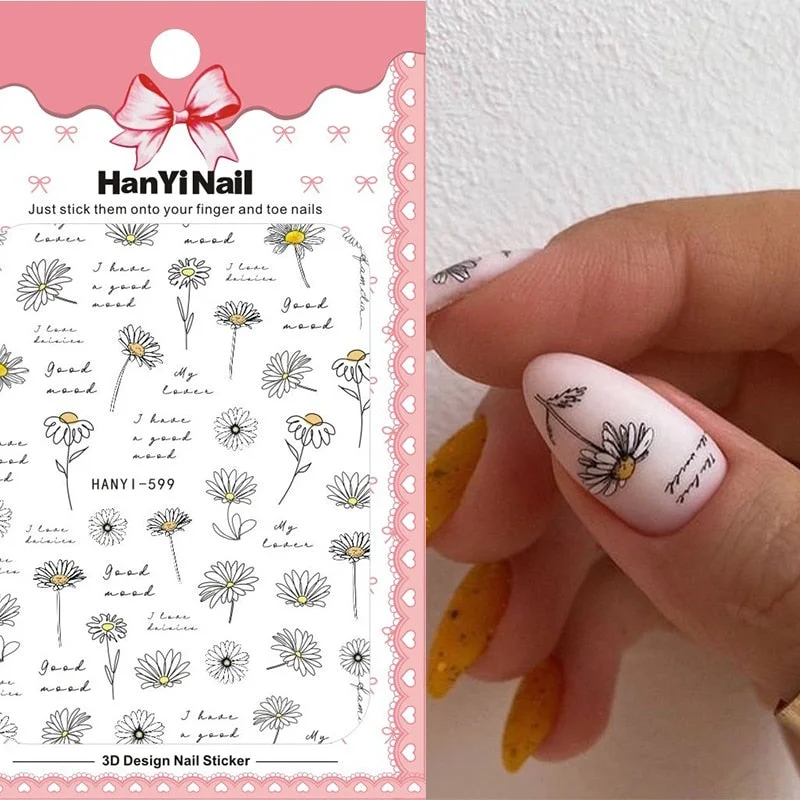 Holographic Fall Nail Foils Stickers Flower Leaf Maple Plants Self Adhesive Transfer Decals Sliders 3D Charms Nail Art Decor-Nail Inspo