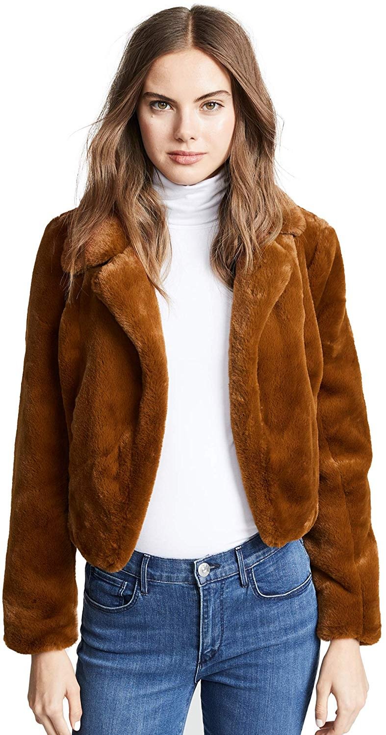 Blank Denim Women's Cropped Faux Fur Jacket
