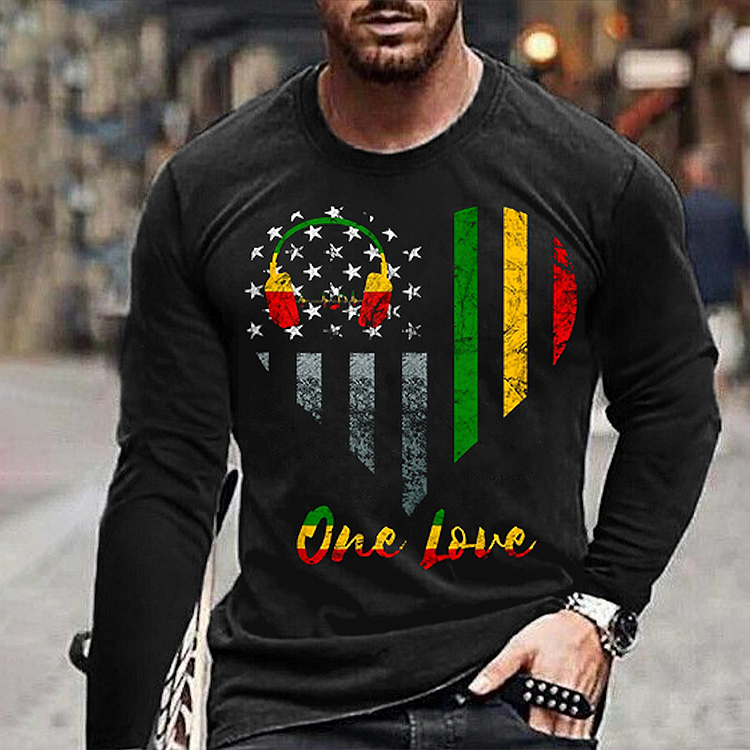 ONE LOVE Personalized Heart Long Sleeve T-Shirt