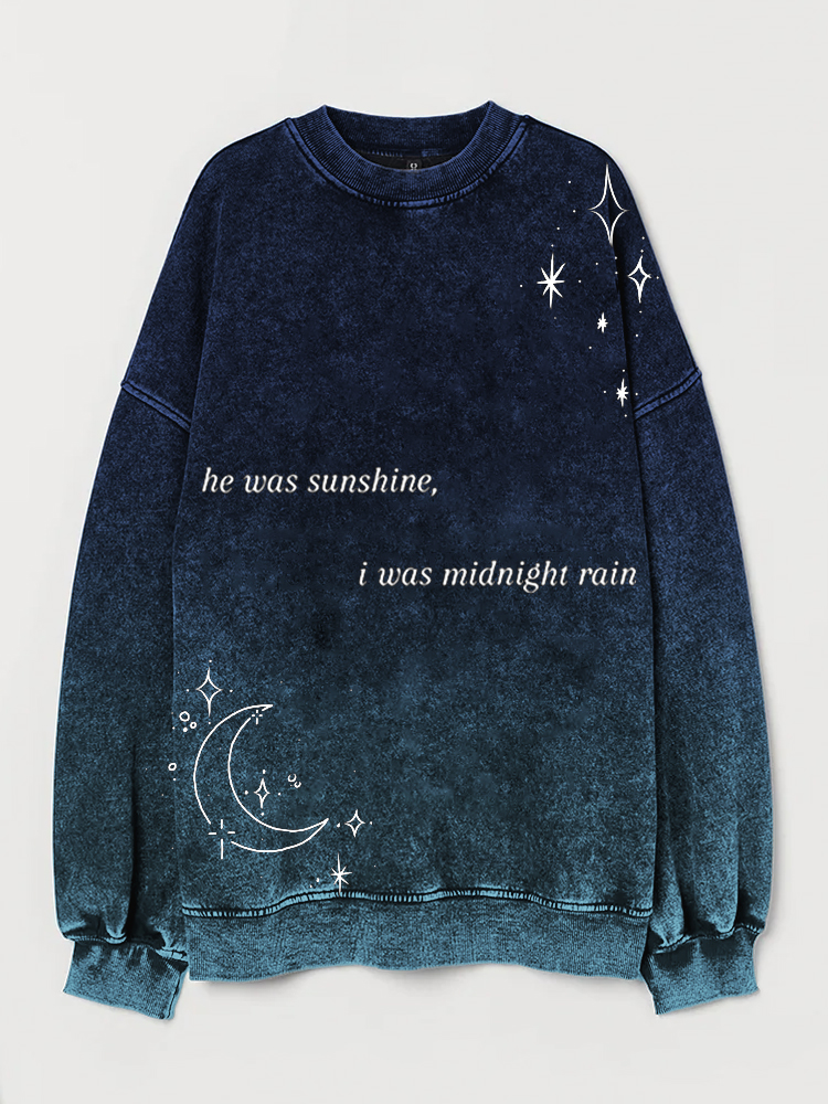 TS Midnight Rain Moon & Stars Gradient Washed Sweatshirt