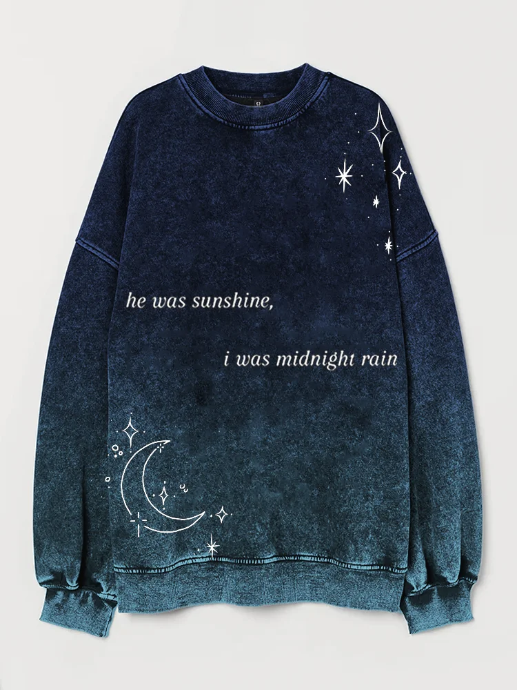 TS Midnight Rain Moon & Stars Gradient Washed Sweatshirt