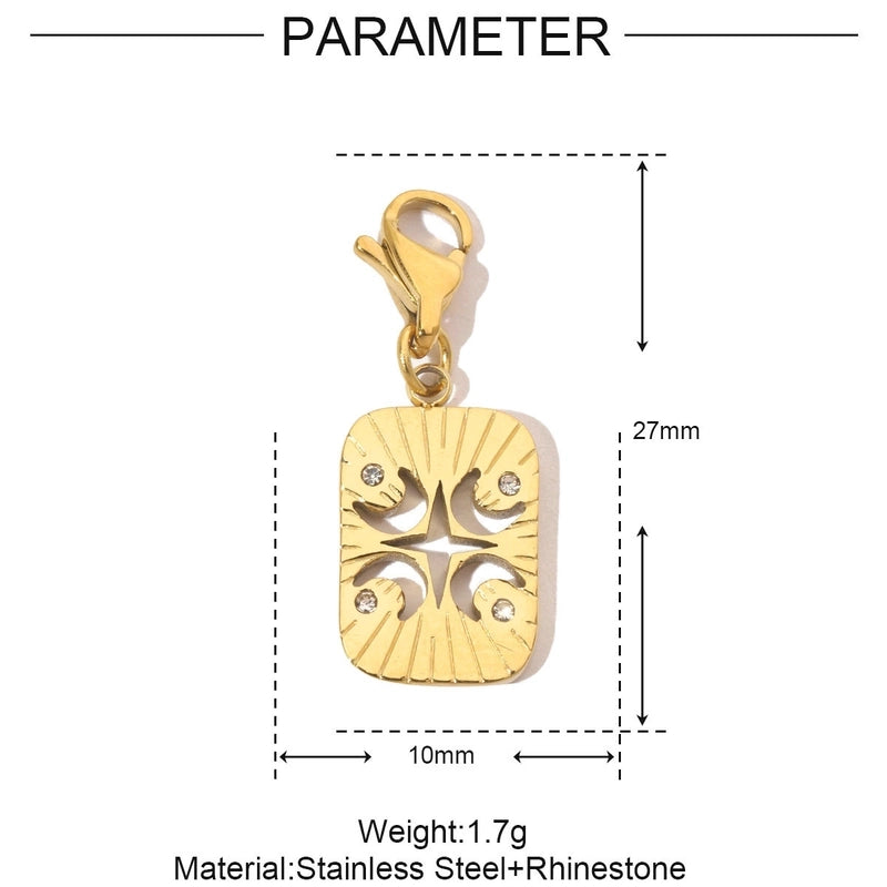 3 PCS/Package Titanium Steel Rhinestones Sun Moon Pendant Jewelry Accessories