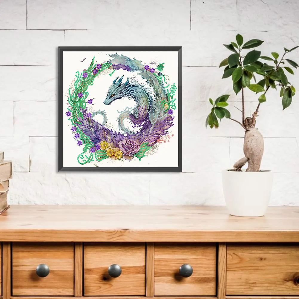 Special Shape Diamond Painting 30*30cm - Circling Dragon