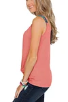 Plus Size Asymmetrical Hem V Neck Solid Casual Tank Top
