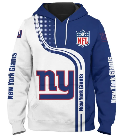 New York Giants 3D Printed Hooded Pocket Pullover Hoodie