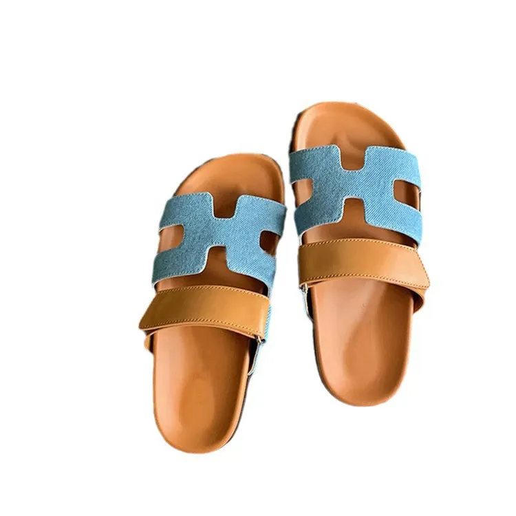 Breakj Breakj Summer New Thick Bottom Cool Slippers Large-Size Magic Sticker Outside Wearing Casual Women's Shoes