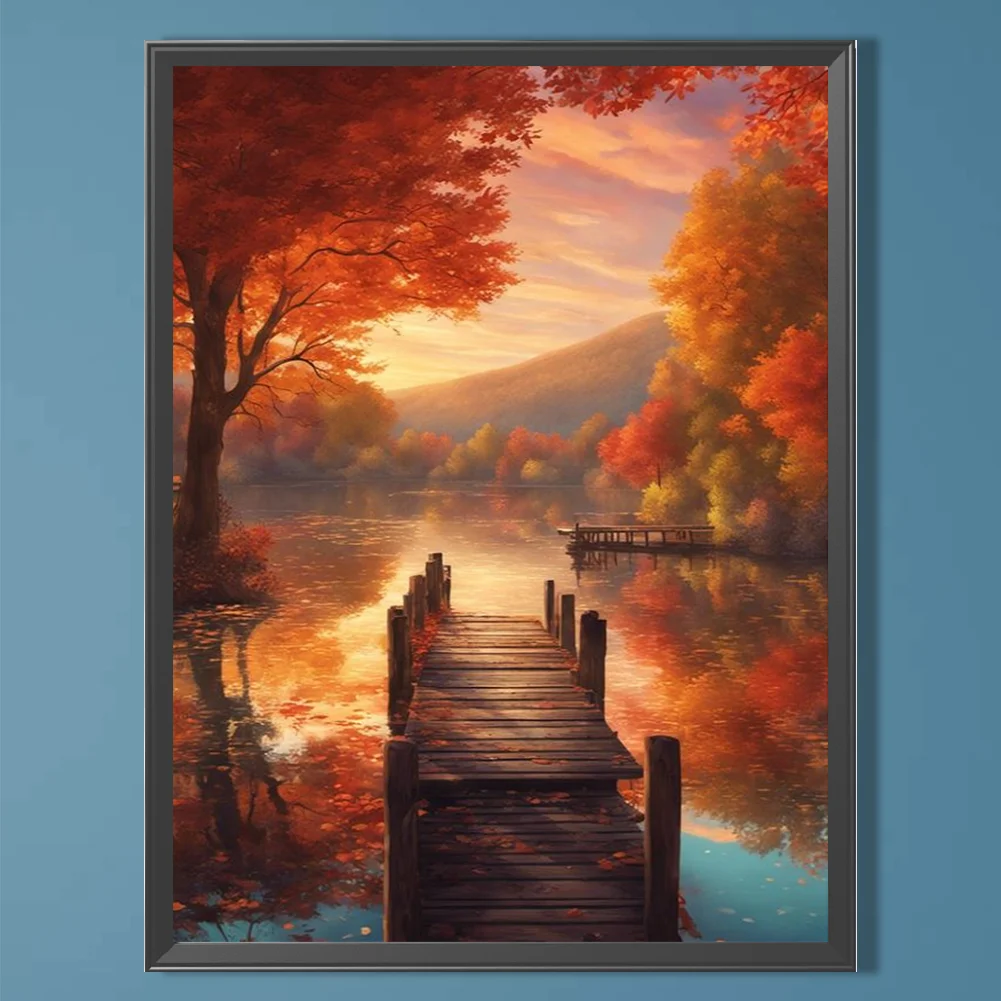 Diamond Painting - Full Square Drill - Autumn Lake(Canvas|45*60cm)