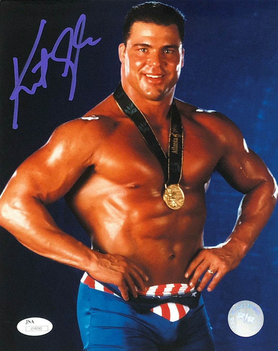 WWE KURT ANGLE HAND SIGNED AUTOGRAPHED 8X10 WRESTLING Photo Poster painting WITH JSA COA RARE