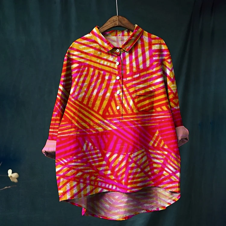 Women's Abstract Geometry Printed Casual Shirt