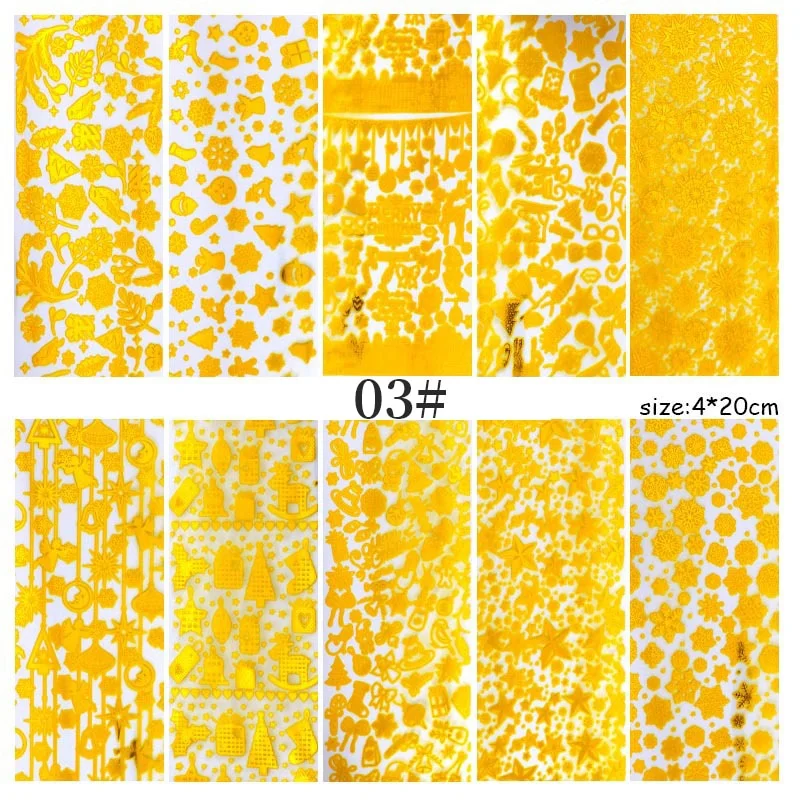 Nail Foils Flowers Nail Stickers Transfer Decals Sliders Christmas Halloween Print Nail Art Decorations DIY Tips Adhesive Wraps