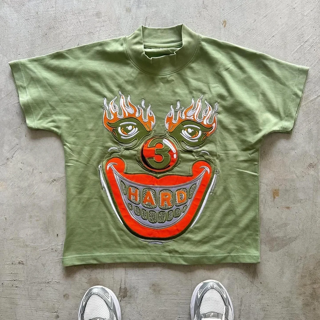Joker Letters Print Short Sleeve T-Shirt