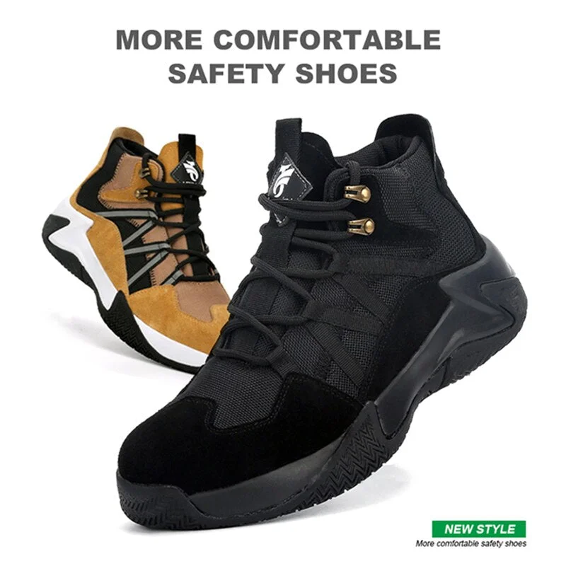 2021 New Work Safety Boots Man Steel Toe Cap Men Shoes Autumn Anti-smashing Casual Sneaker Indestructible Male Security Footwear