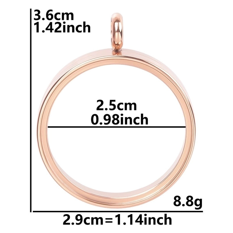 2 Pieces 304 Stainless Steel 18K Gold Plated Circle Solid Color Polished Pendant