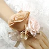 10PCS Neutral Beige Khaki Wedding Catering Bridal Groom Guests Corsage Boutonniere Wrist Artificial Flower Bouquets