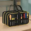 Roll Up Tool Bag with 3 Clear Window Cases Detachable Oxford Fabric Tri-fold Tool Bag Organizer Ideal for Crafts DIY Repair Men