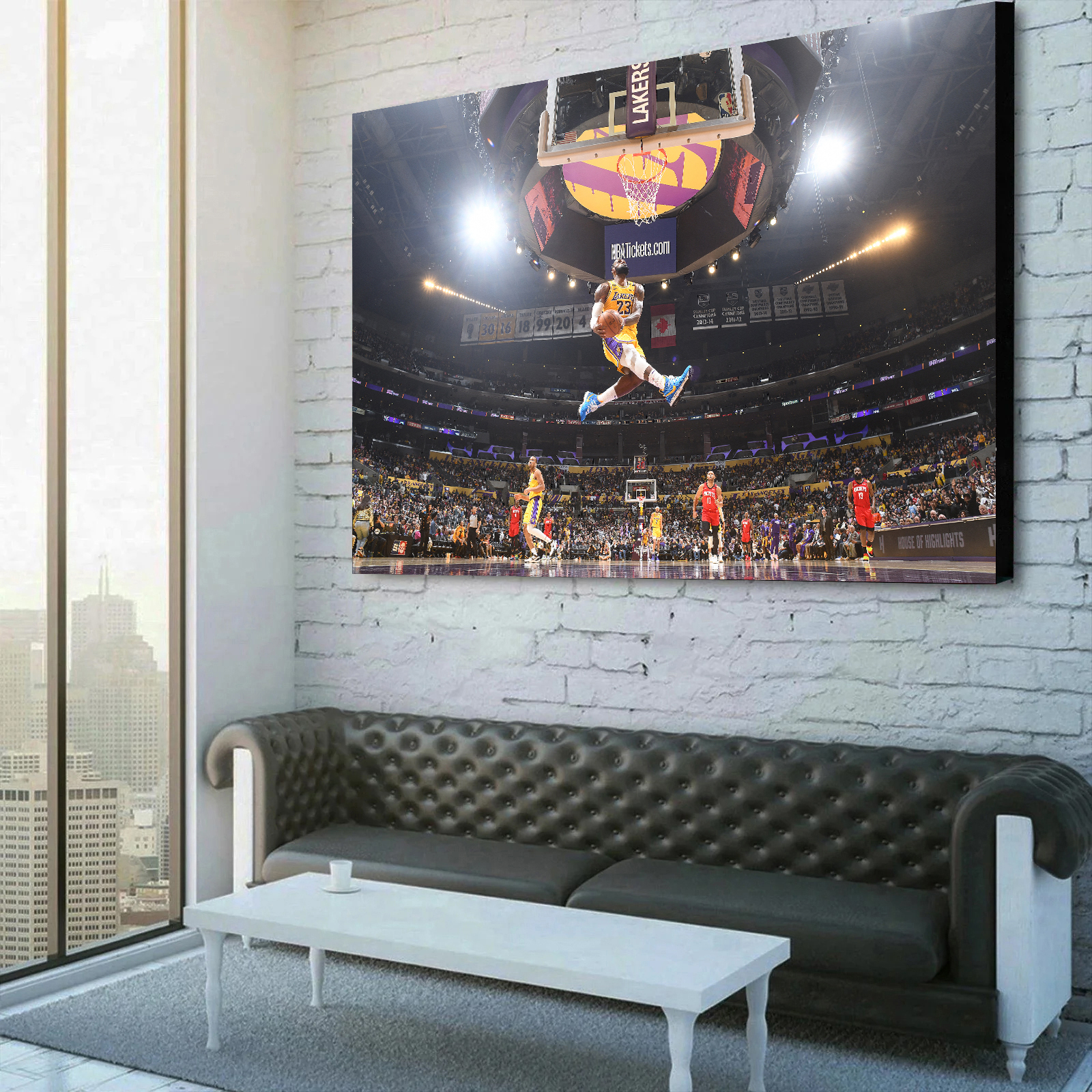 Lebron James Dunk Canvas Wall Art 