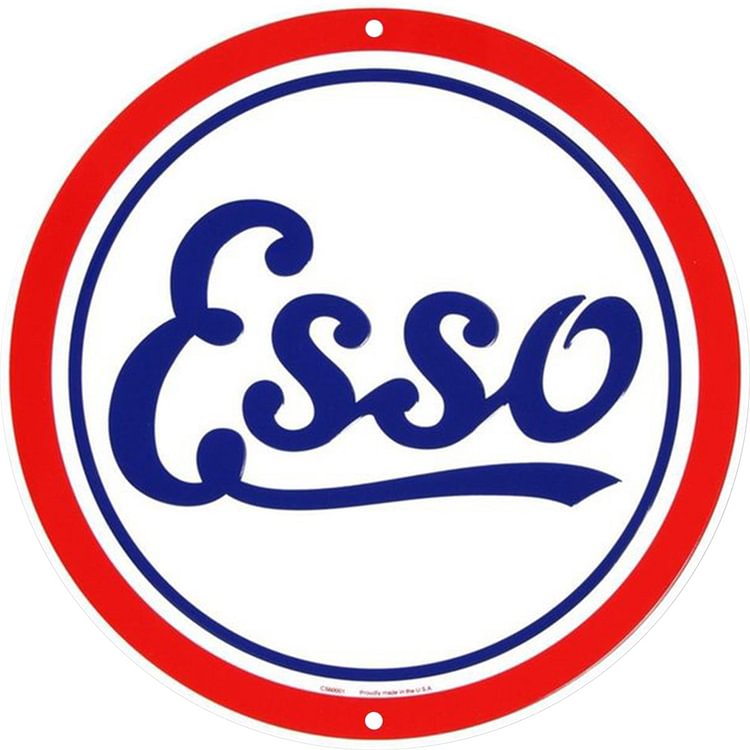 30*30cm - ESSO - Round Tin Signs/Wooden Signs