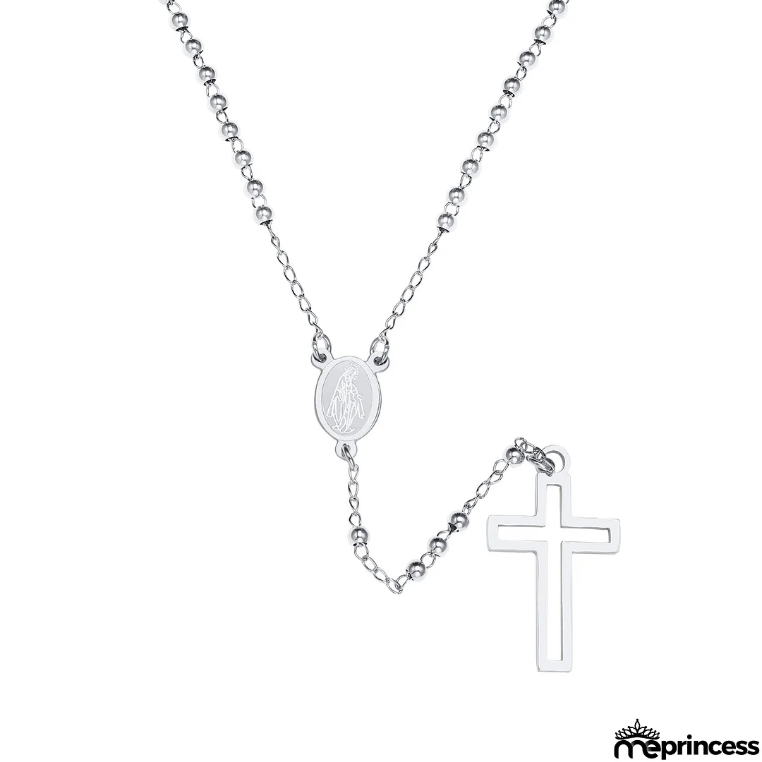Men's Stainless Steel Link Chain Cross Trendy Religious Necklace