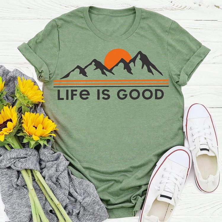 ANB - life is good village life Retro Tee -04079