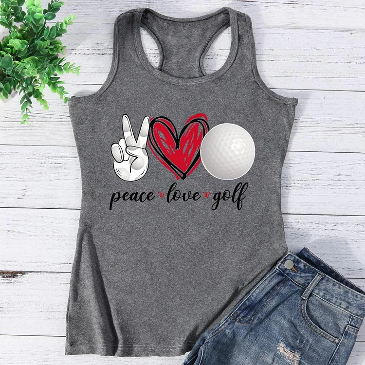 Peace love golf Classic Vest Top-Annaletters