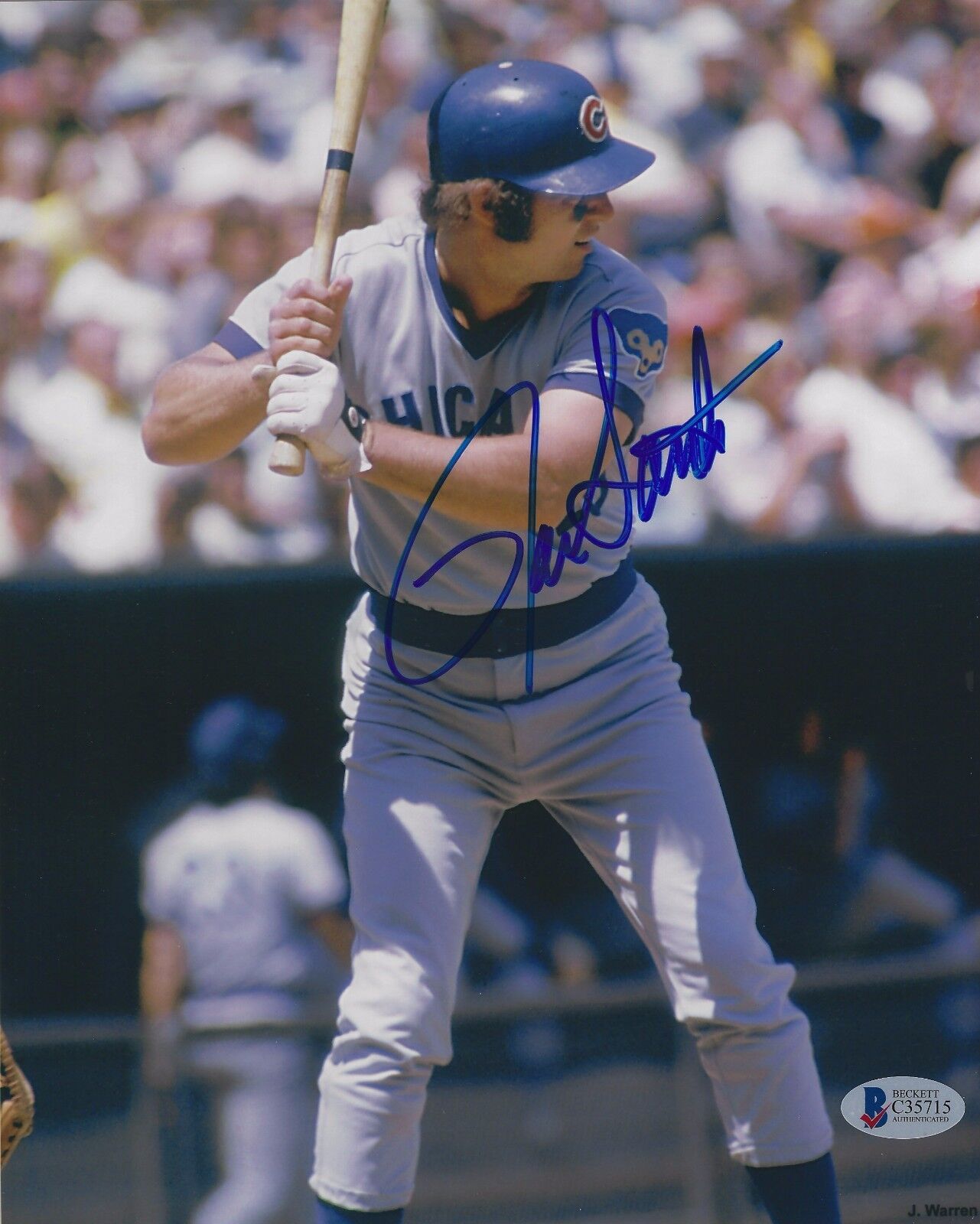 RON SANTO Signed Chicago CUBS Batting 8x10 Photo Poster painting w/ Beckett COA