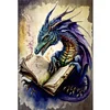 Retro Poster - Dragon Reading A Book-11CT Stamped Cross Stitch 40*60cm(Big Size)