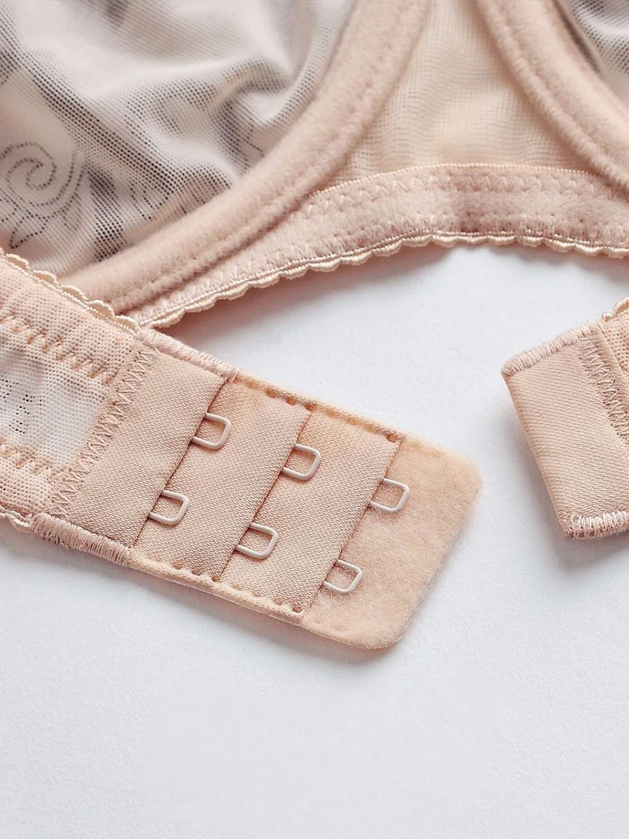 French ultra-thin sexy embroidered women's bra set