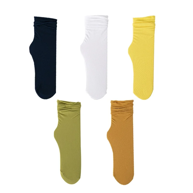 5 Pairs Women High Soft Velet Loose Socks Frilly Solid Socks for girls Breathable Men's socks One size Unisex