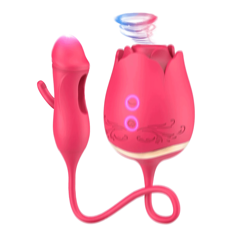 Delilah - 3-in-1 Rose Clitoral Stimulator with Flapping Vibrations