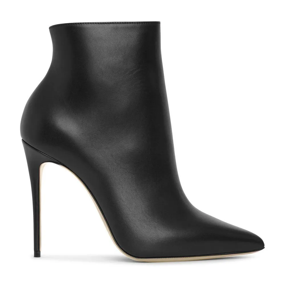 100mm Women's Closed Pointed Toe Stilettos Ankle Matte Boots-vocosishoes