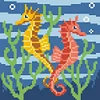 Little Seahorse-9CT Stamped Cross Stitch Bead Embroidery 20*20cm