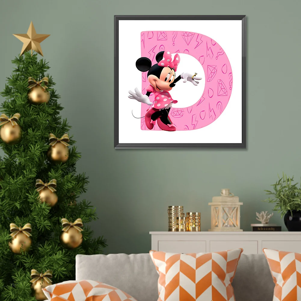 Full Round Diamond Painting 30*30cm - Minnie Mouse And The Letter D
