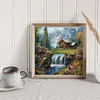 (50*50cm)Waterfall House - Full Round Drill Diamond Painting
