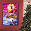 5D DIY Full Round Drill Diamond Painting Lighthouse Kit Home Decoration 40x60cm
