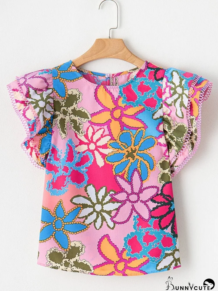 Summer Floral Print Blouse