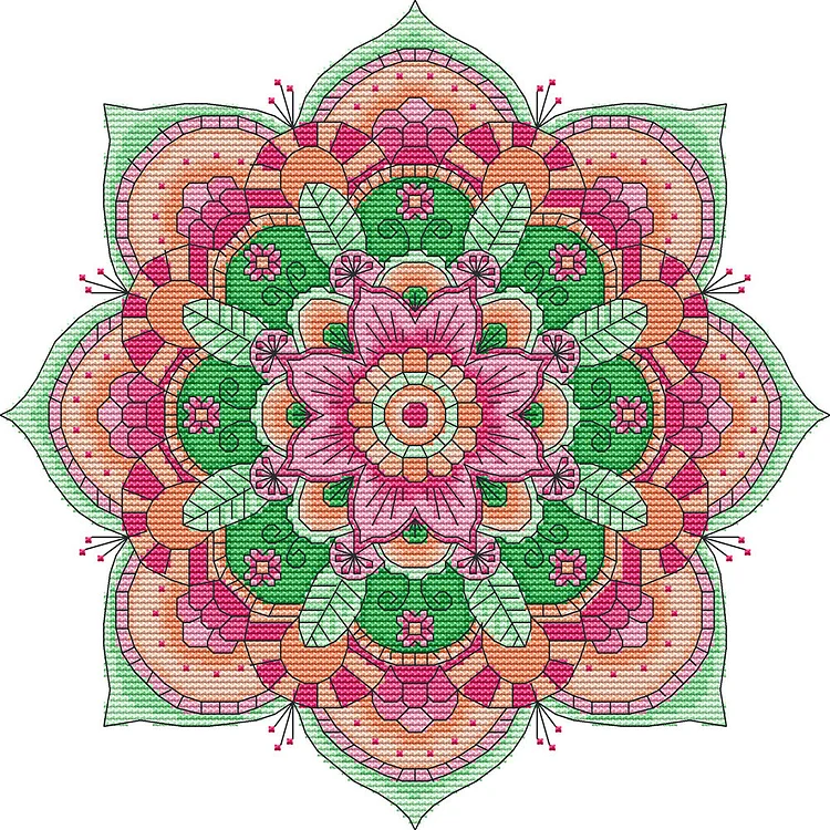 Ethnic Style 14CT Printed Cross Stitch Kits (32*32CM) fgoby