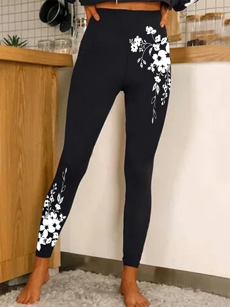 Regular Fit Floral Leggings