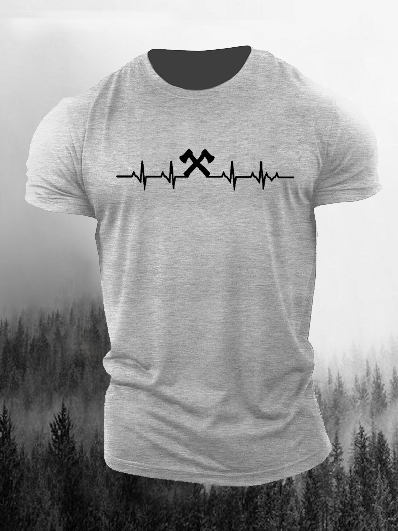 Axes Heartbeat Printed Men's T-Shirt
