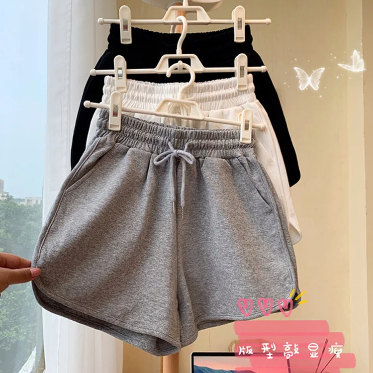 Brownm Brownm Women Wearing Shorts Summer 2024 Korean Version Of High Waist Casual Wide Leg Pants Ins Students Loose Thin Sports Hot Pants
