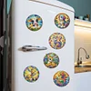 (US Only)6Pcs 2D/Flat DIY Animals Diamond Painting Fridge Magnets Kit for Art Crafts Gift