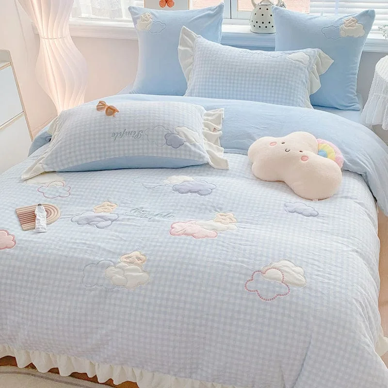 Blue Pink Soft Cloud Bedding Set ON151